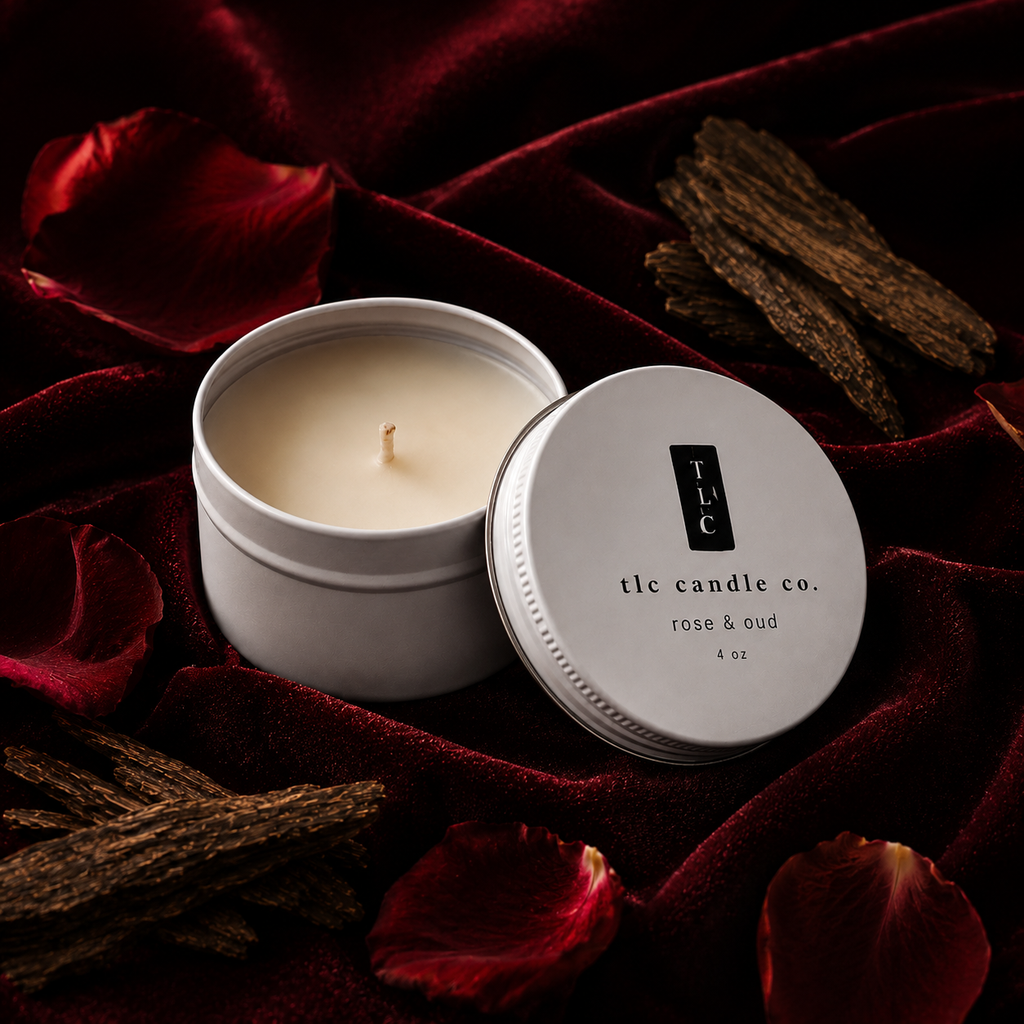 Lumière Rose & Oud Luxury Candle — 4oz
