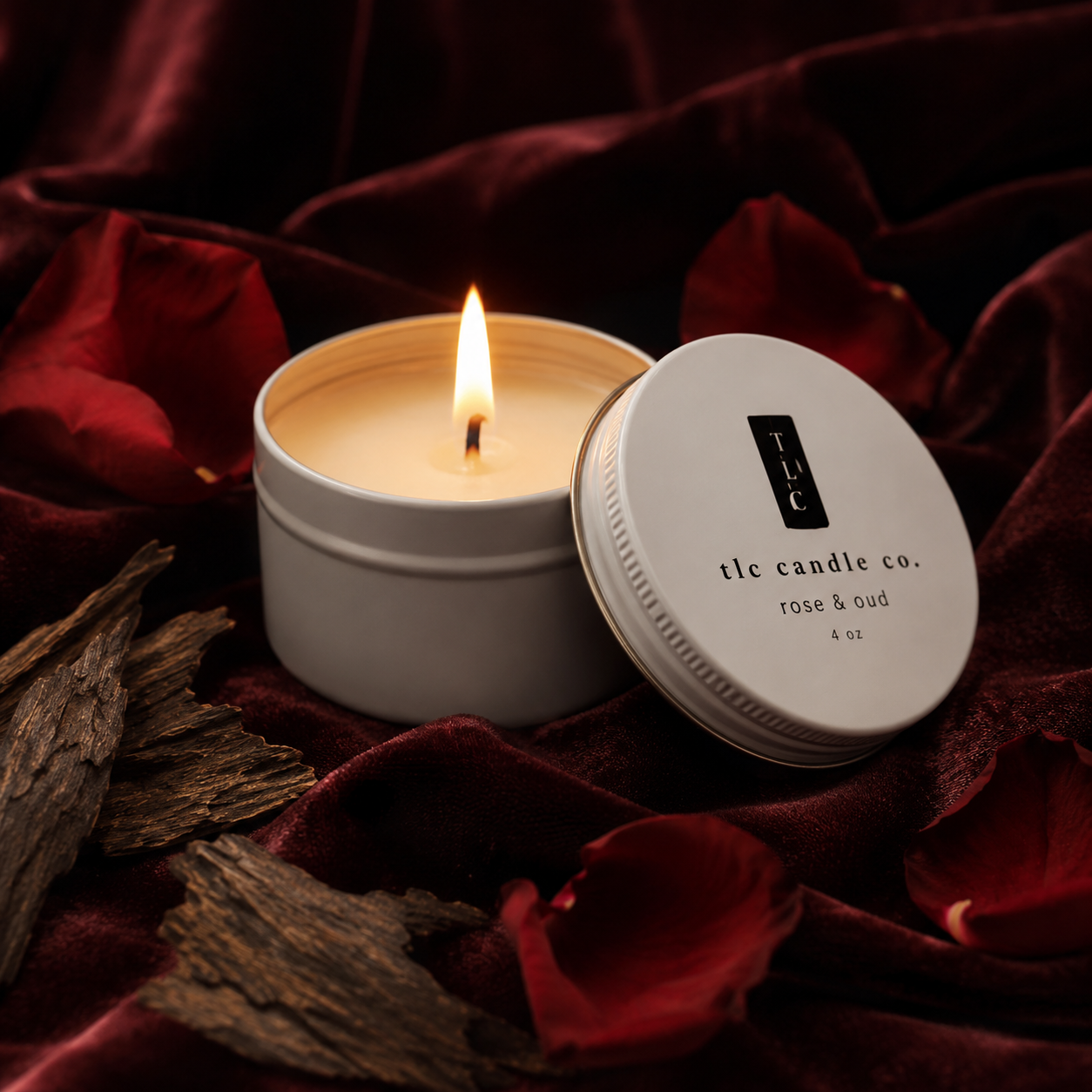 Lumière Rose & Oud Luxury Candle — 4oz